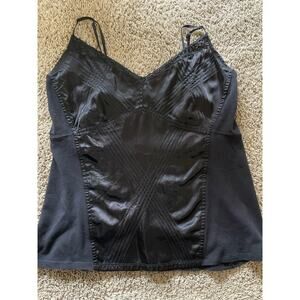 Vintage Apt 9 Womens Y2K Cami Satin Lace Trim Babydoll Tank Top Fairy Grunge XL